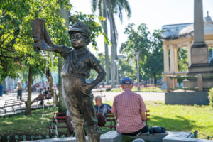 Fountain in Santa Clara, a landmark of the town 'Nino de la bota', Cuba Fountain in Santa Clara, a landmark of the town 'Nino de la bota', Cuba
